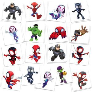 NWT (34) Spiderman Spidey Temporary Tattoos Kids Party Favors